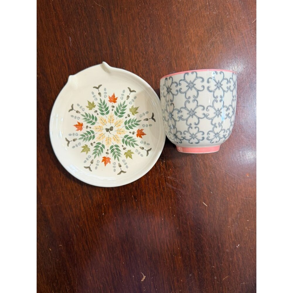 Ceramic Floral Saucer & Mug Set By Now Designs And Bloomingville